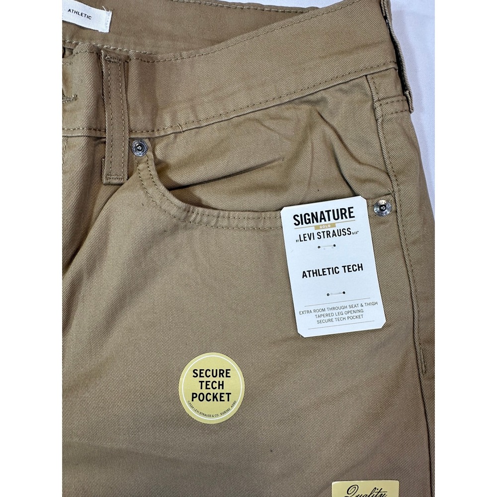 Signature by Levi Strauss Men's Athletic Tech Khaki Pants 34x32 Athletic Fit NEW - Picture 9 of 15